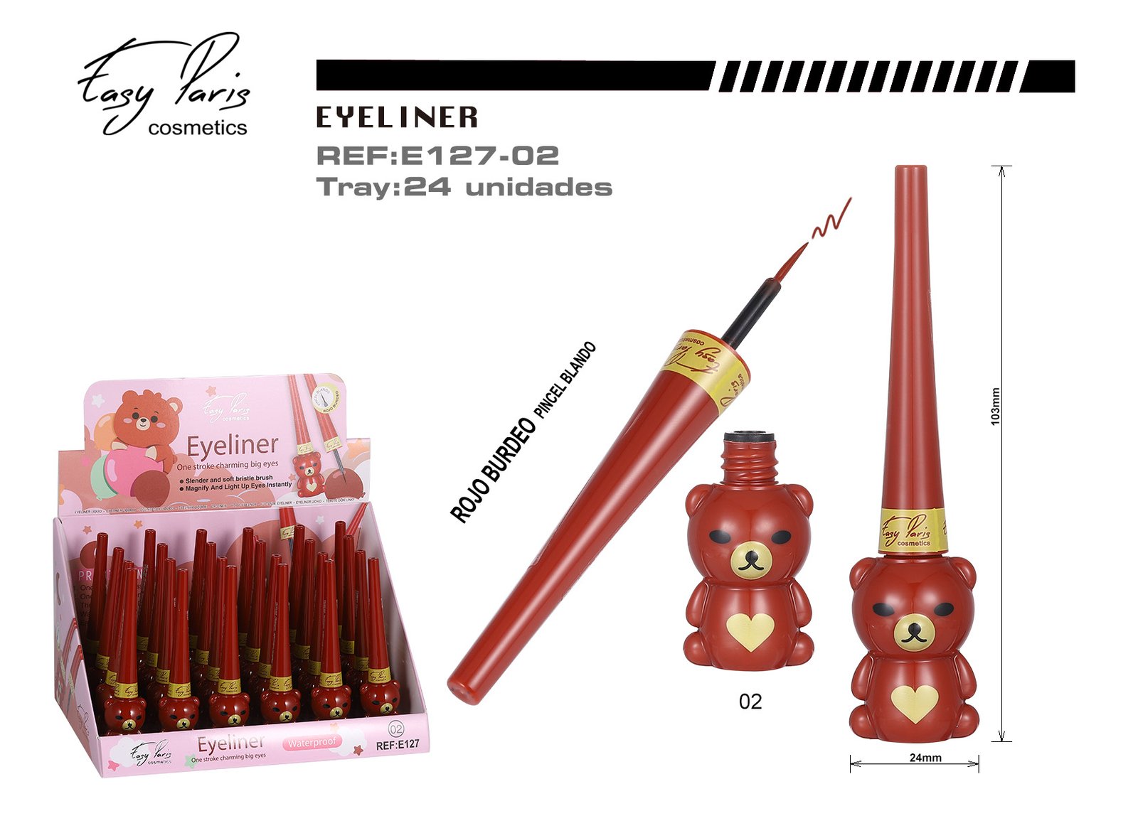 EYELINER LIQ.BURDEO PINCEL BLAND.24/U