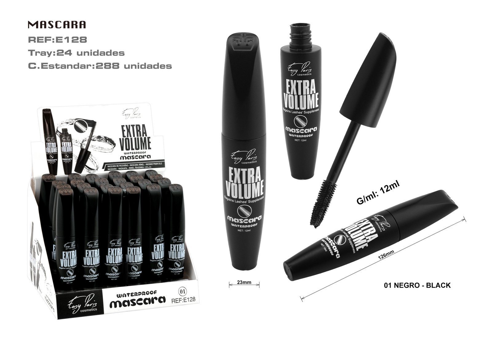 MASCARA EXTRA VOLUME NEGR