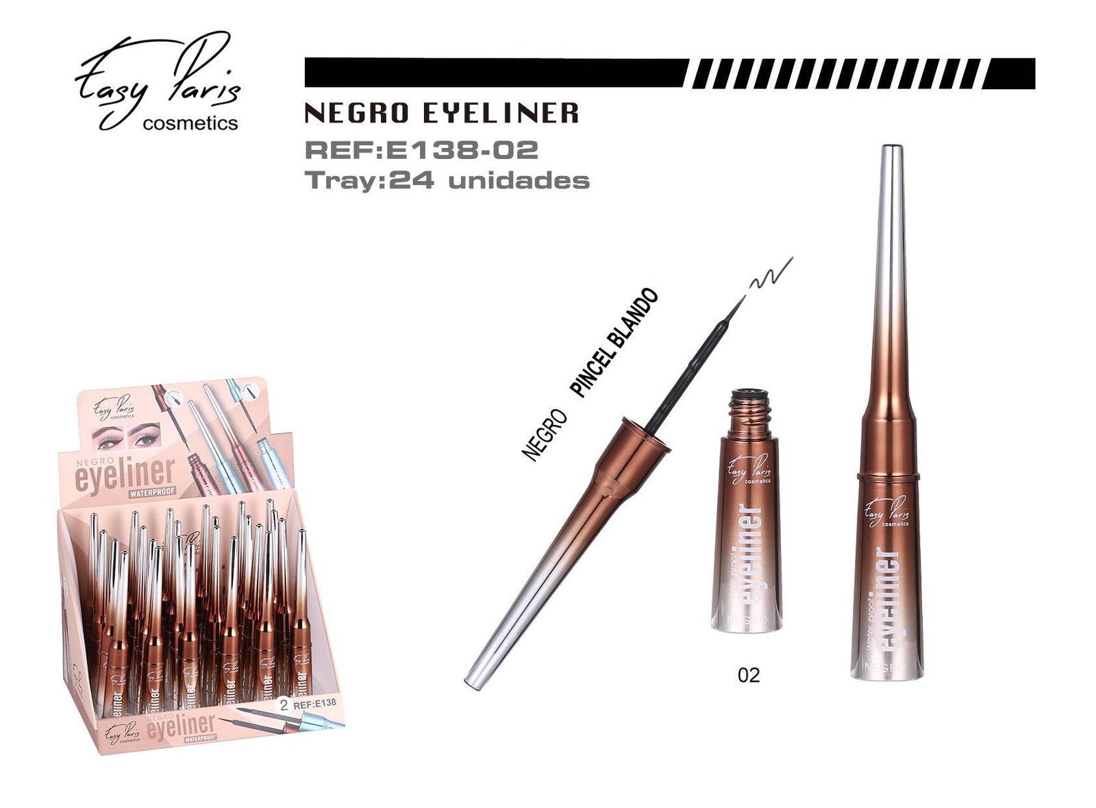 EYELINER LIQ.NEGRO PINCEL CLASIC.24/U