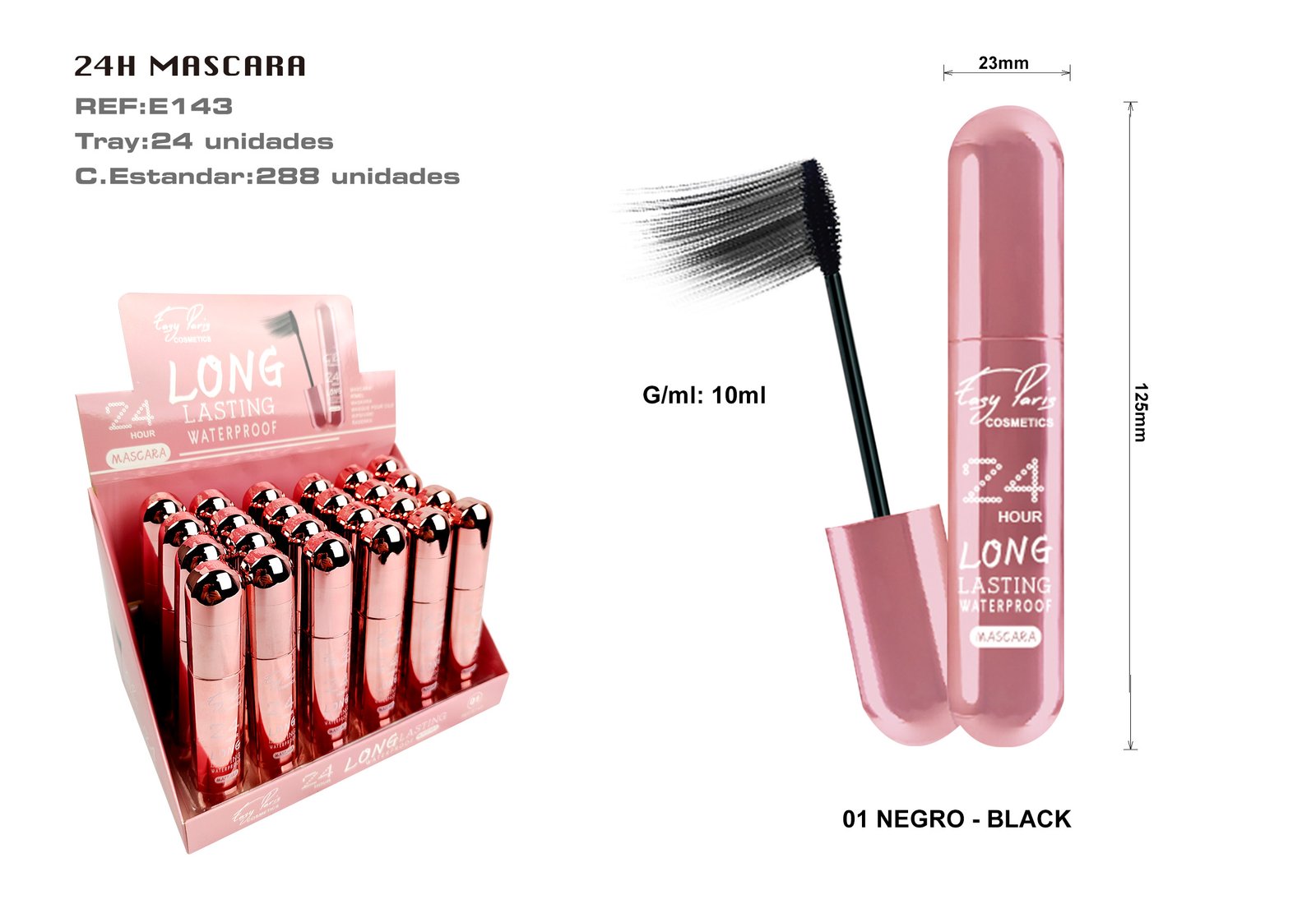 MASCARA DE PESTAÑAS 24H LONG LASTING