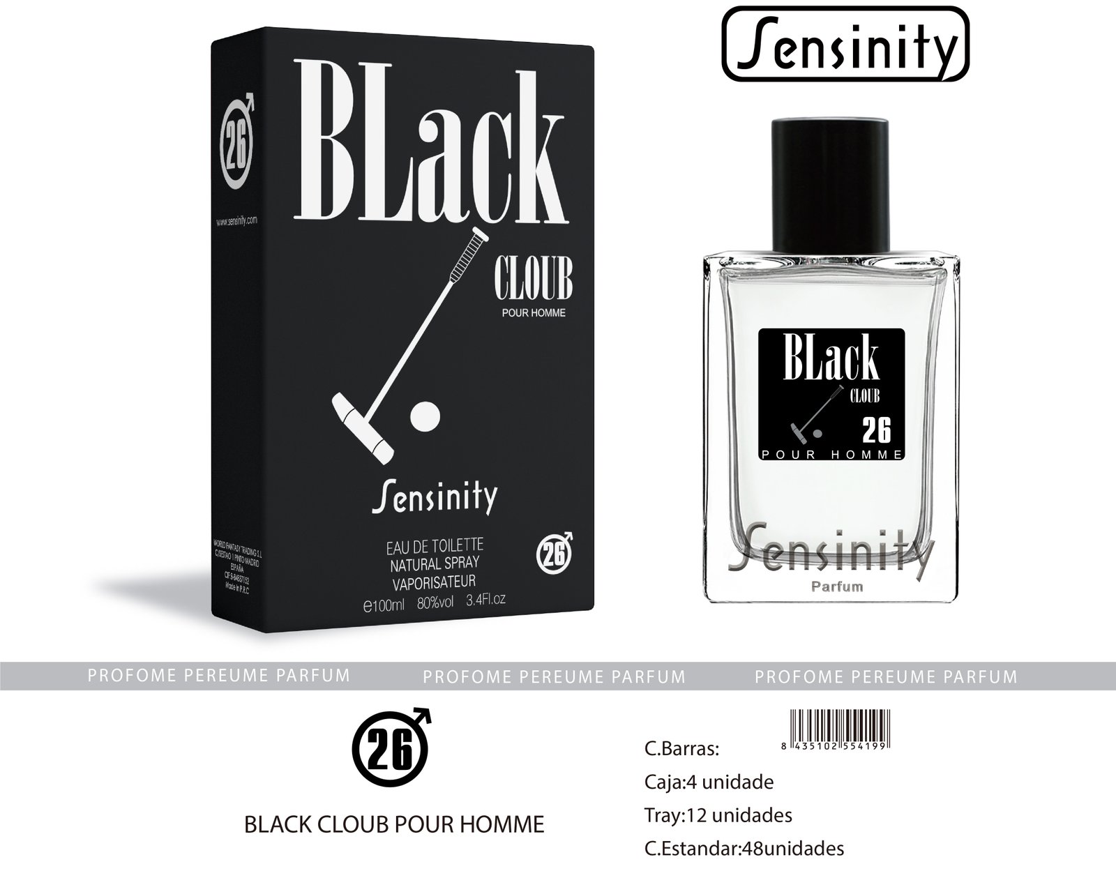 BLACK CLOUB POUR HOMME SENSINITY