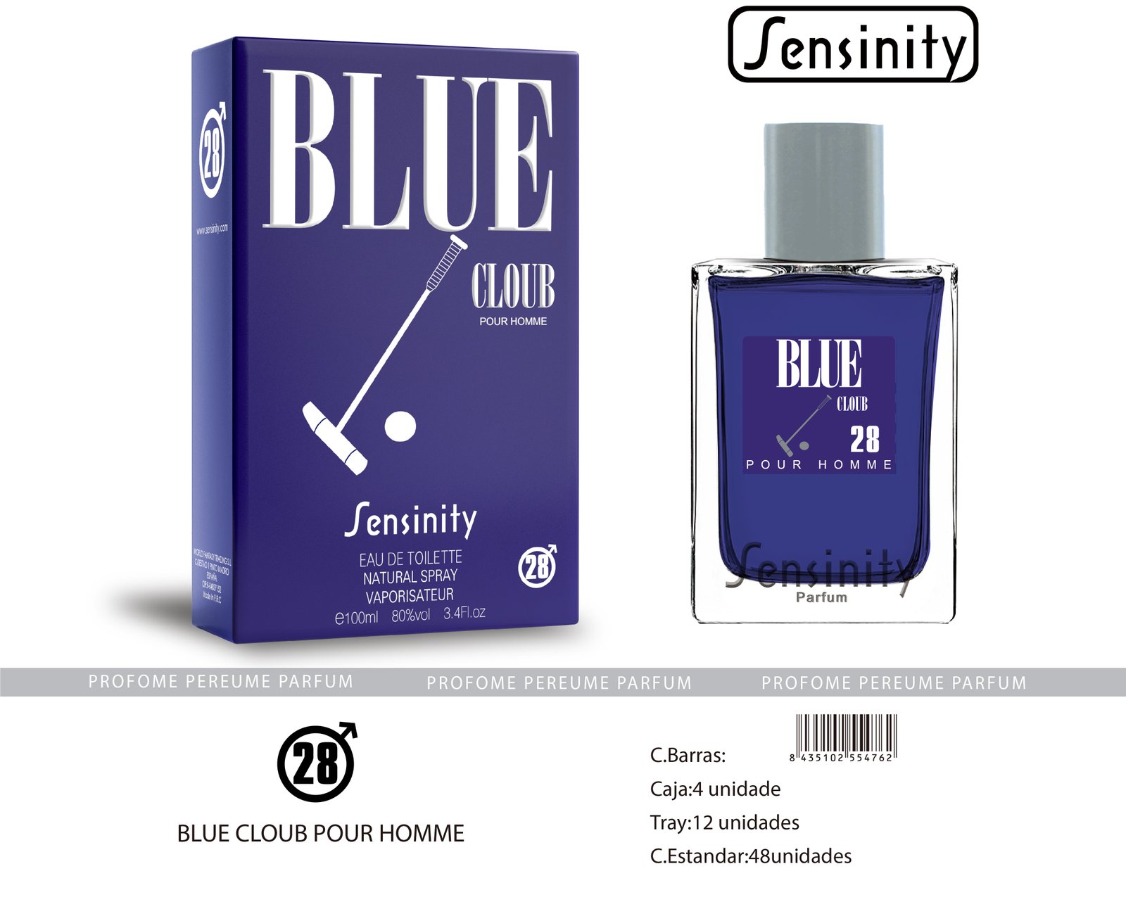 BLUE CLOUB POUR HOMME SENSINITY
