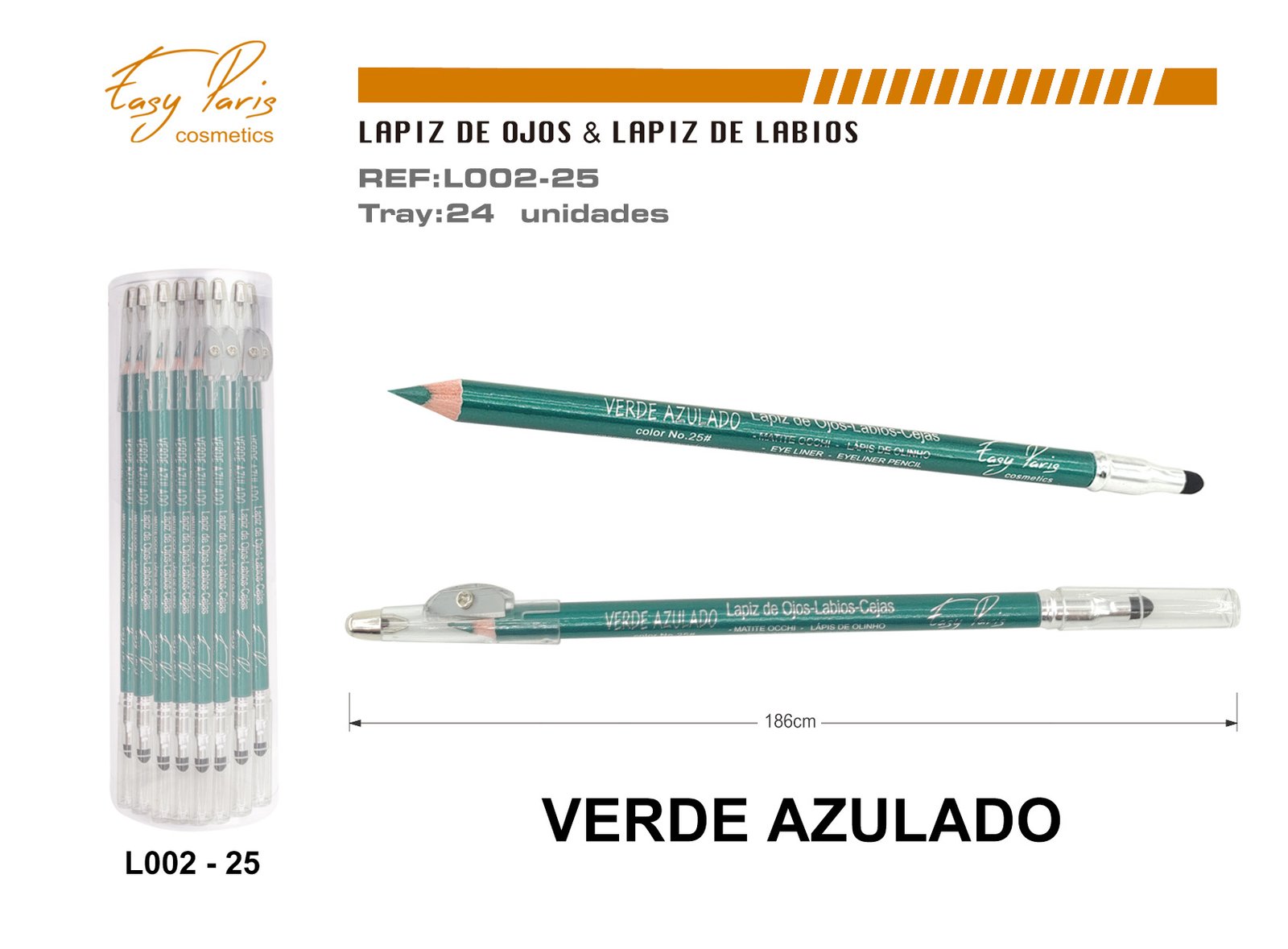 LAPIZ DE OJOS VERDE METALIZADO