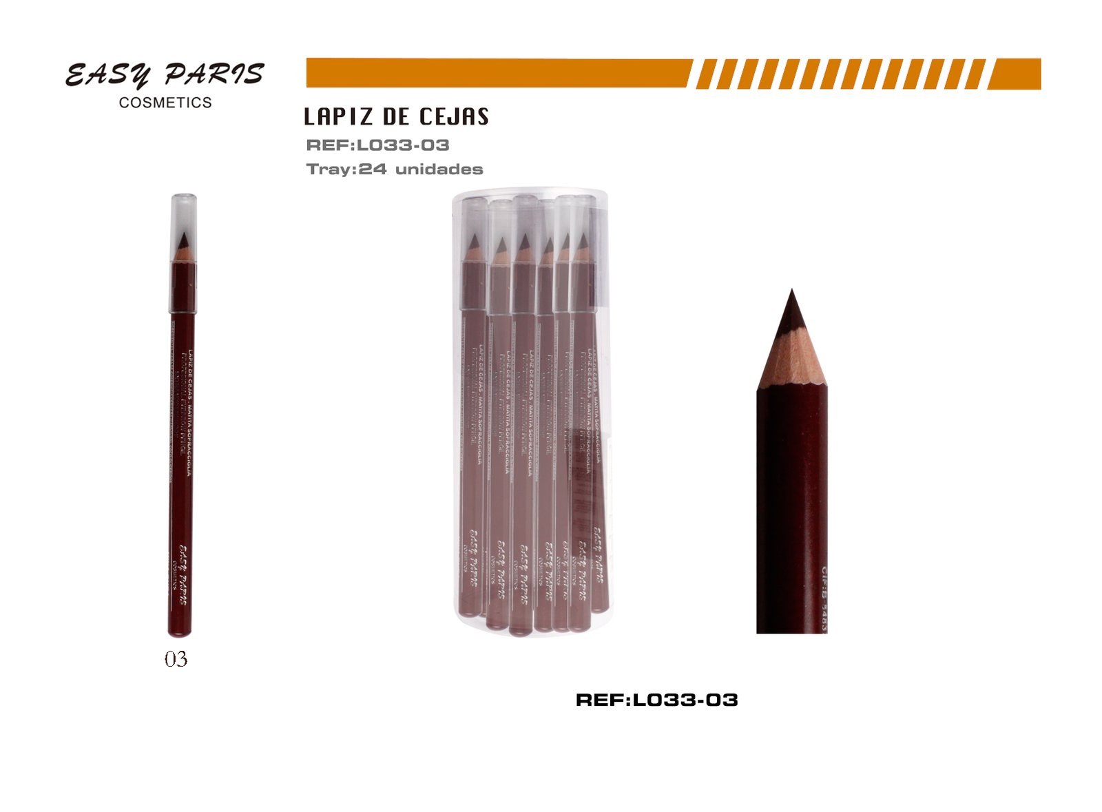 LAPIZ DE CEJAS MARRON OSCURO MINA DURA