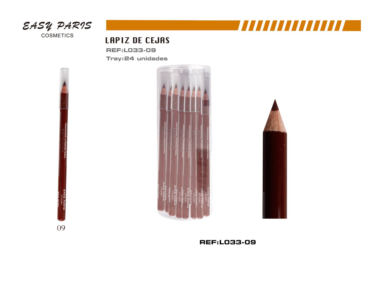LAPIZ DE CEJAS MARRON BURDEO MINA DURA