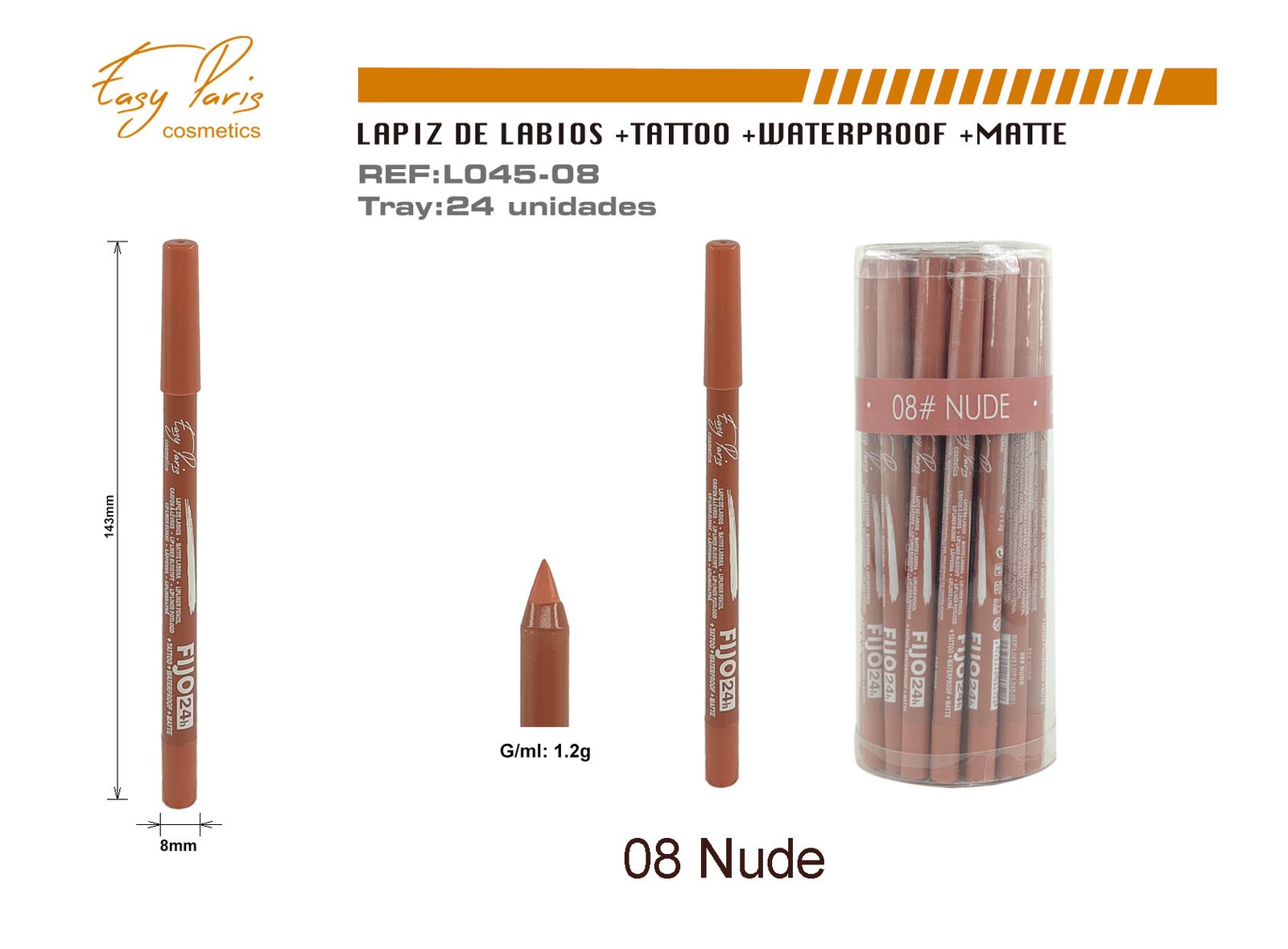 LAPIZ DE LABIOS FIJO 24H NUDE