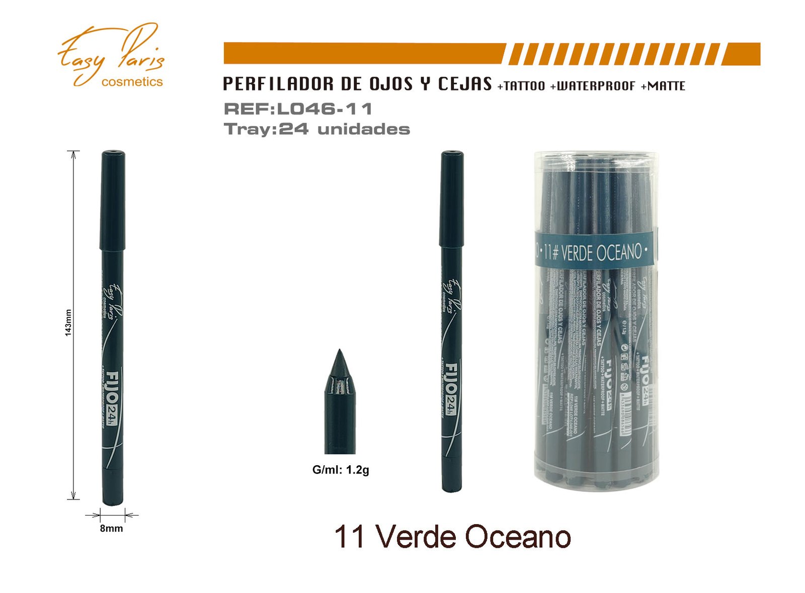 PERFILADOR DE OJOS FIJO 24H VERDE OCEANO