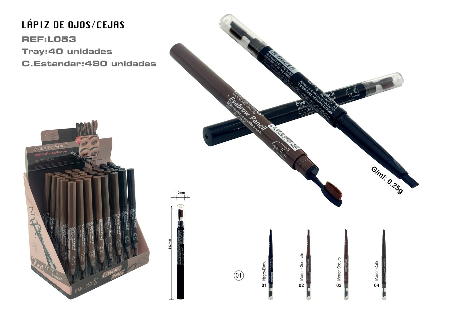 EXP.LAPIZ DE CEJAS C/DIFUMINADOR