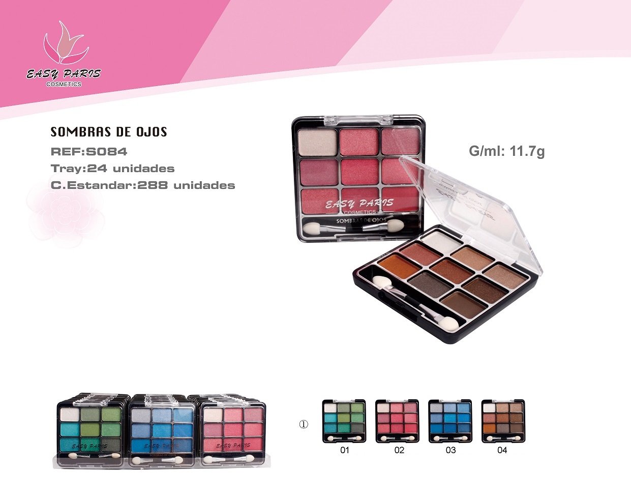 SOMBRA DE OJOS 9 COLORES EASY PARIS 288/