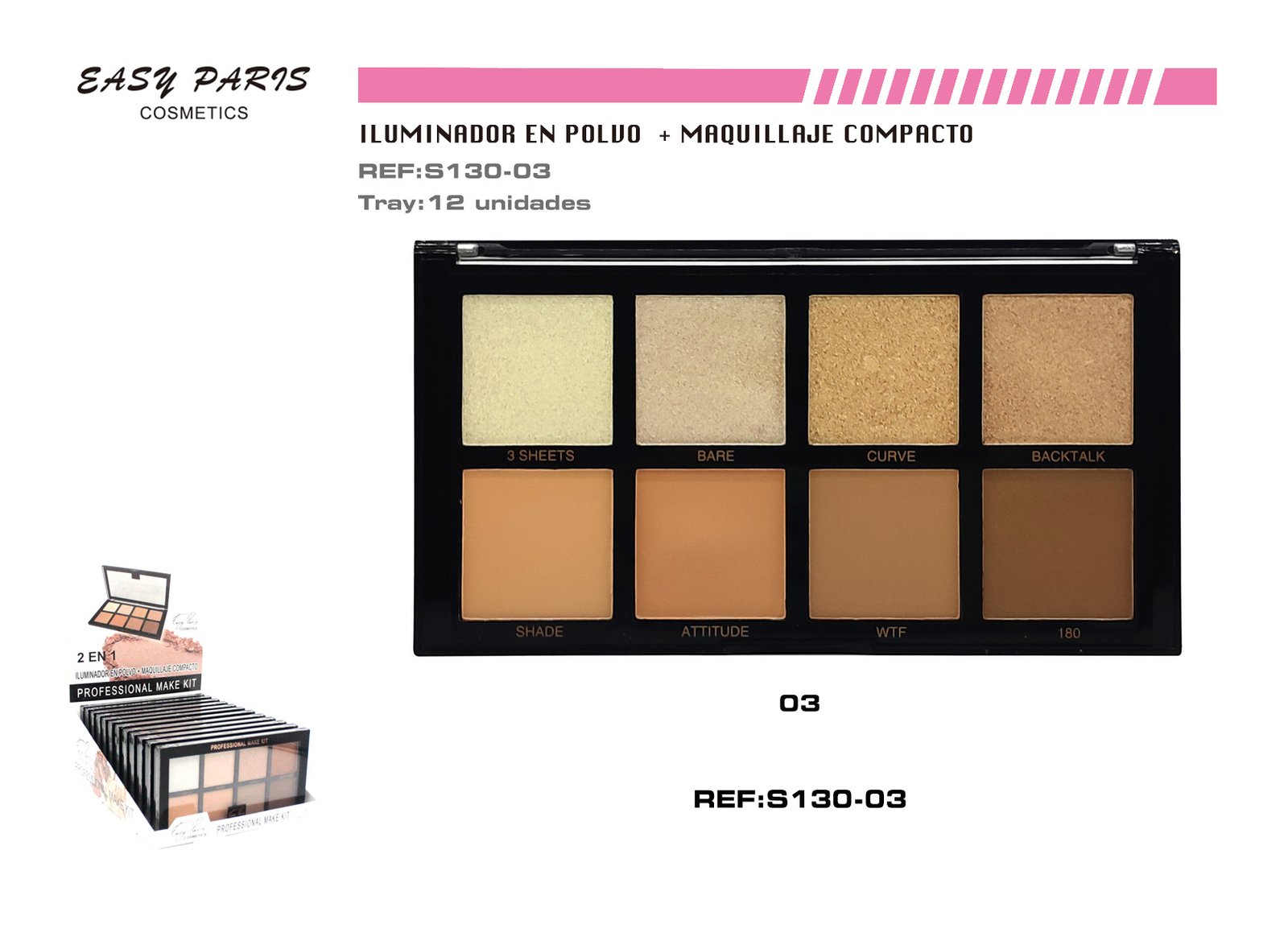 KIT.MAQ.COMPAC+COLORETE+ILUMINADOR 24g